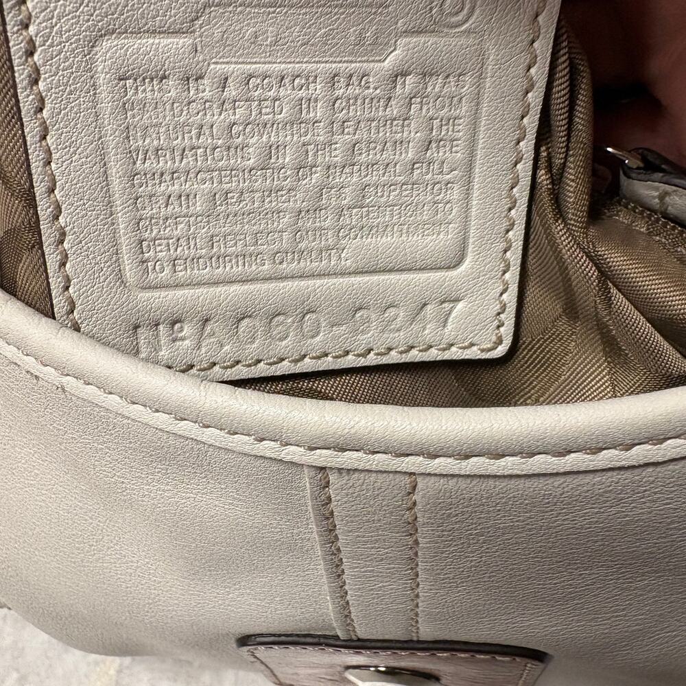 Coach SoHo Shoulder Bag white brown leather vintage y2k - Picture 13 of 15
